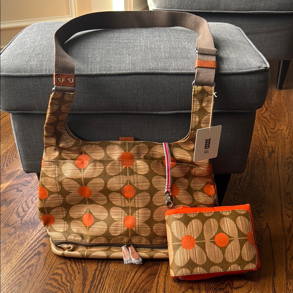 Orla Kiely Brown and Orange Floral Bag
